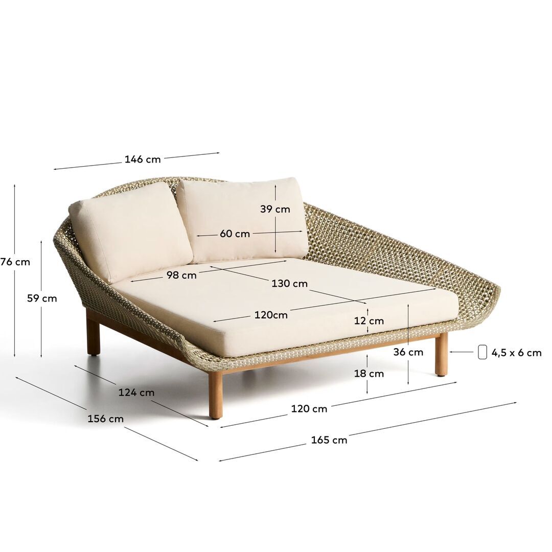 Kave Home 2er-Sonnenliege Olbia von Kave Home Grün / Beige