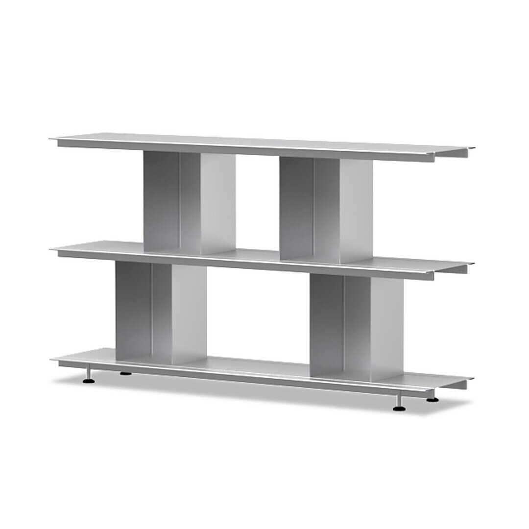 Nils Holger Moormann Zoll D - 2 Stufen Aluminium unbehandelt, B: 140 cm, H: 70 cm