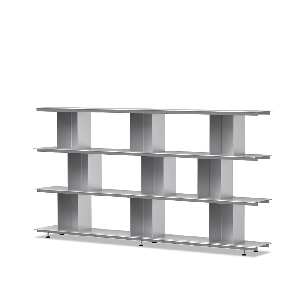 Nils Holger Moormann Zoll D - 3 Stufen Aluminium unbehandelt, B: 220 cm, H: 95 cm