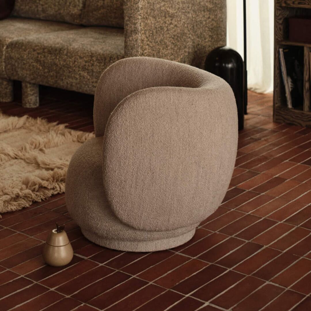 Ferm Living Kids Lounge Chair Rico von Ferm Living Natural - Soft Bouclé