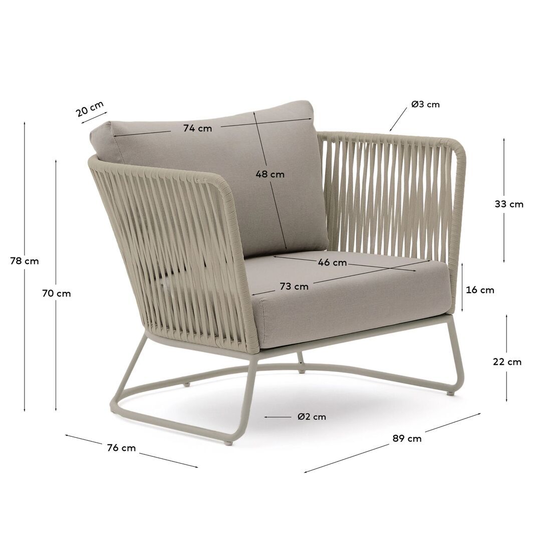 Kave Home Outdoor Sessel Saconca von Kave Home Beige