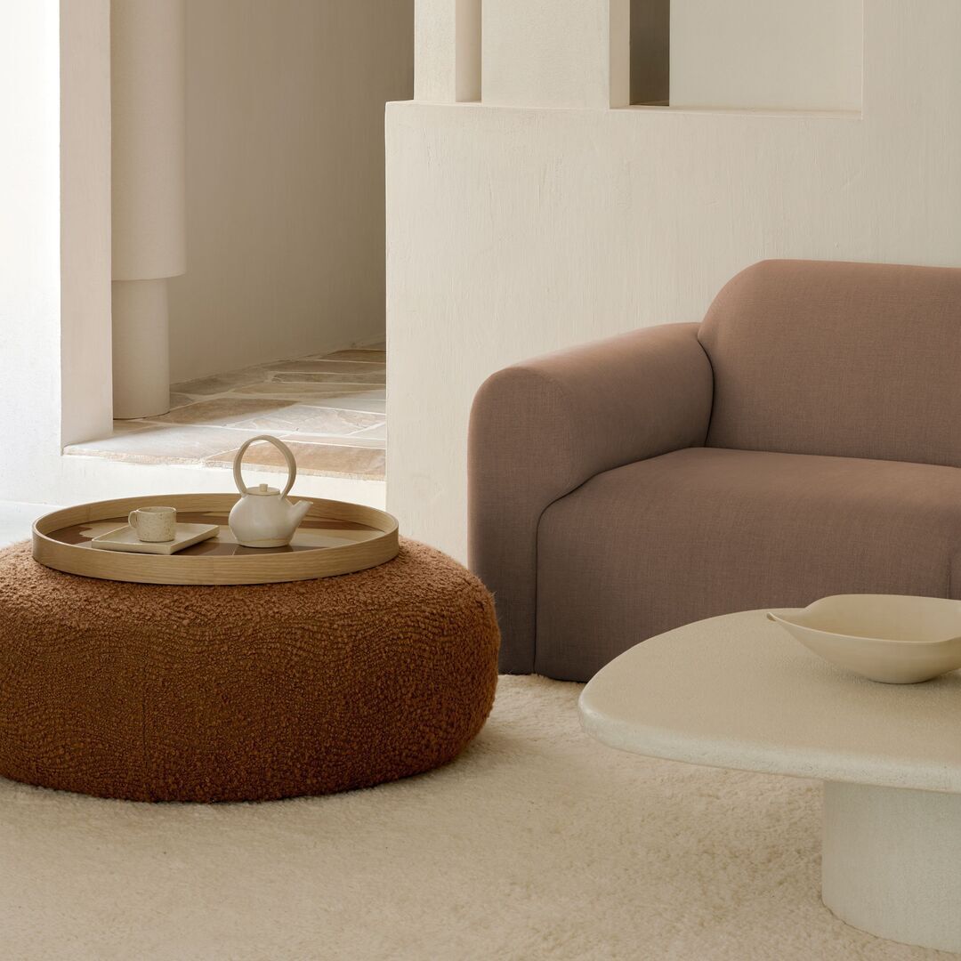 Ethnicraft Sitzhocker Orb von Ethnicraft Cinnamon