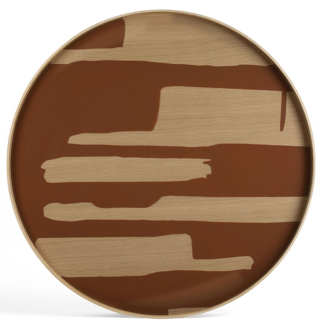 Ethnicraft Rundes Tablett Second Nature von Ethnicraft XL : Ø 92 , Auburn 