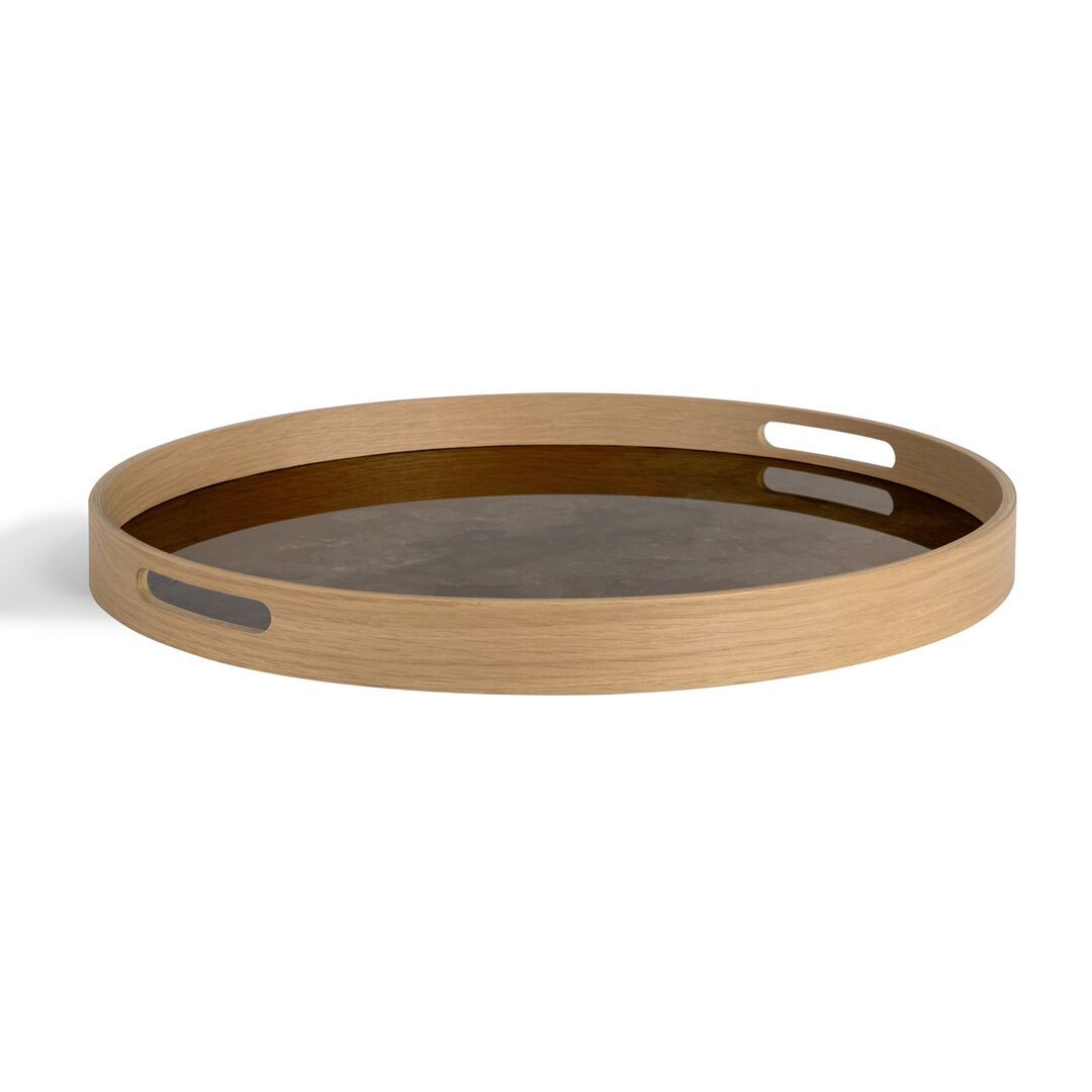 Ethnicraft Rundes Tablett Organic von Ehtnicraft Metallic Bronze