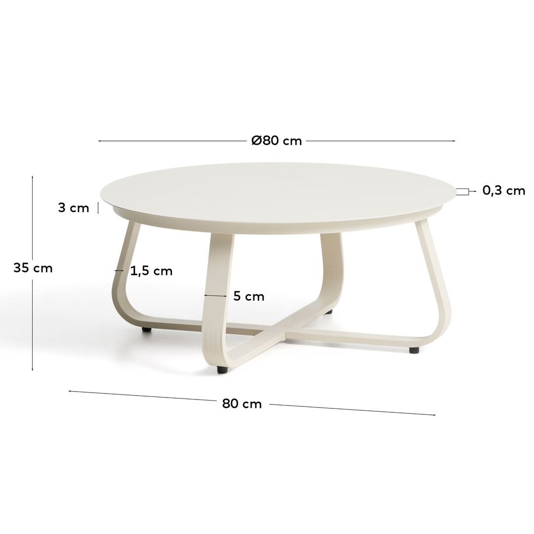 Kave Home Outdoor Couchtisch Tamaris von Kave Home Ecru
