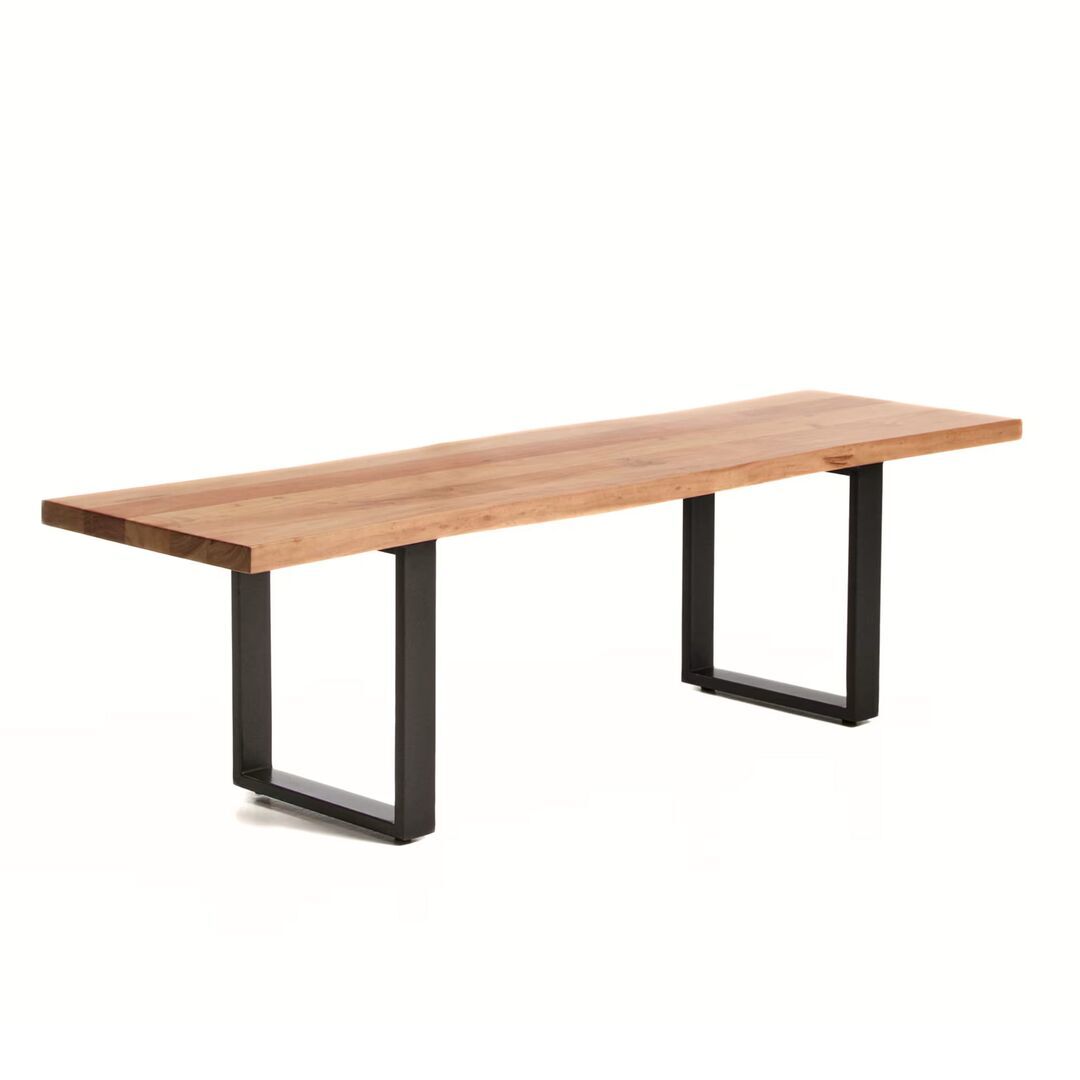 Kave Home Bank Uxue von Kave Home B: 160 cm, Natur / Schwarz