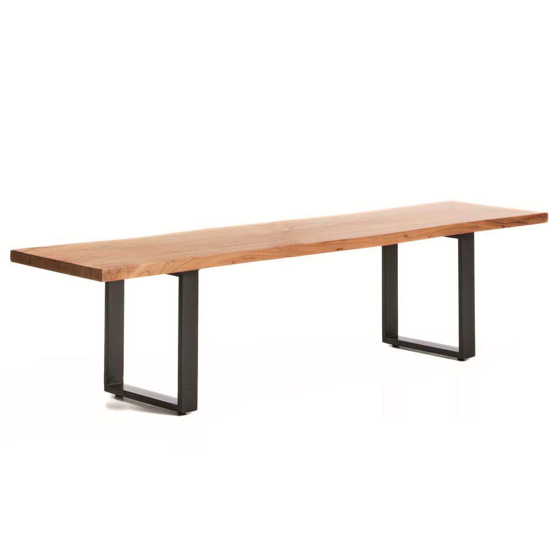 Kave Home Bank Uxue von Kave Home B: 180 cm, Natur / Schwarz
