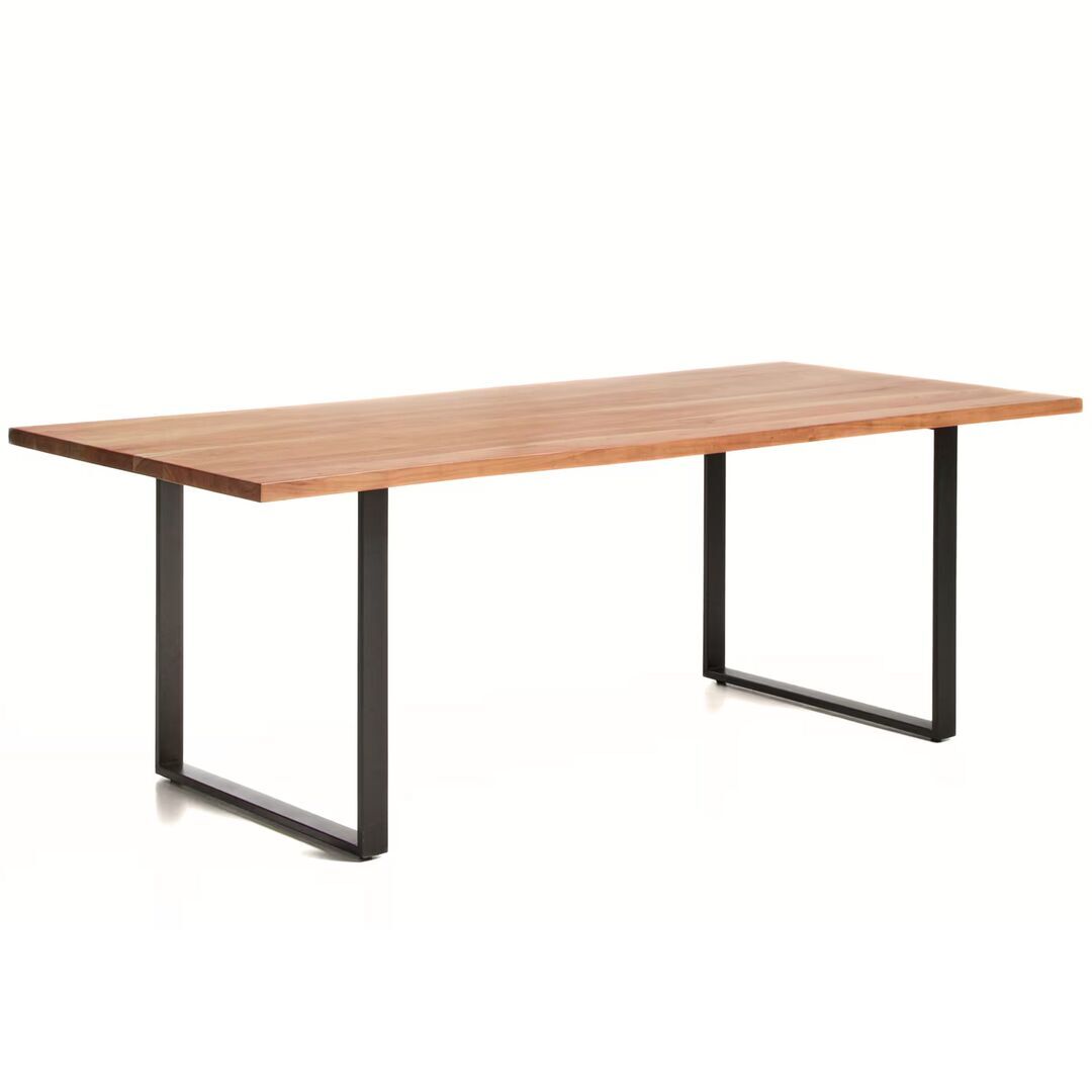 Kave Home Tisch Uxue von Kave Home L: 100 cm / B: 220 cm, Natur / Schwarz