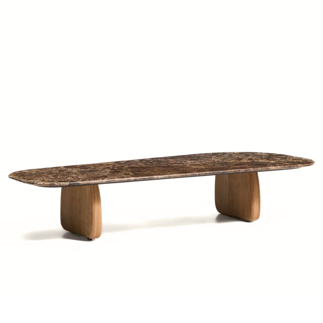 Kave Home Marmor Couchtisch Pirita von Kave Home Braun / Natur Finish