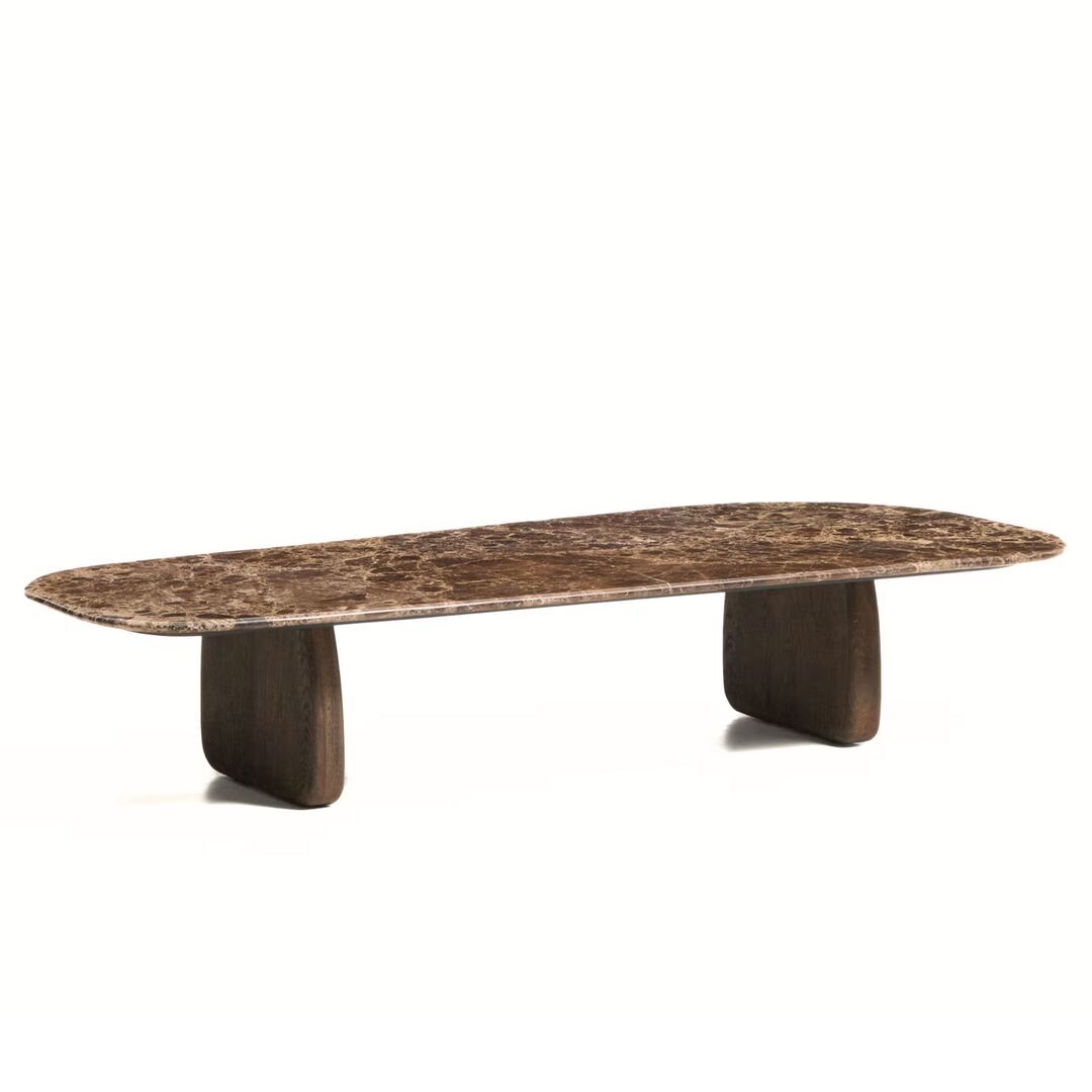 Kave Home Marmor Couchtisch Pirita von Kave Home Braun / Nussbaum Finish