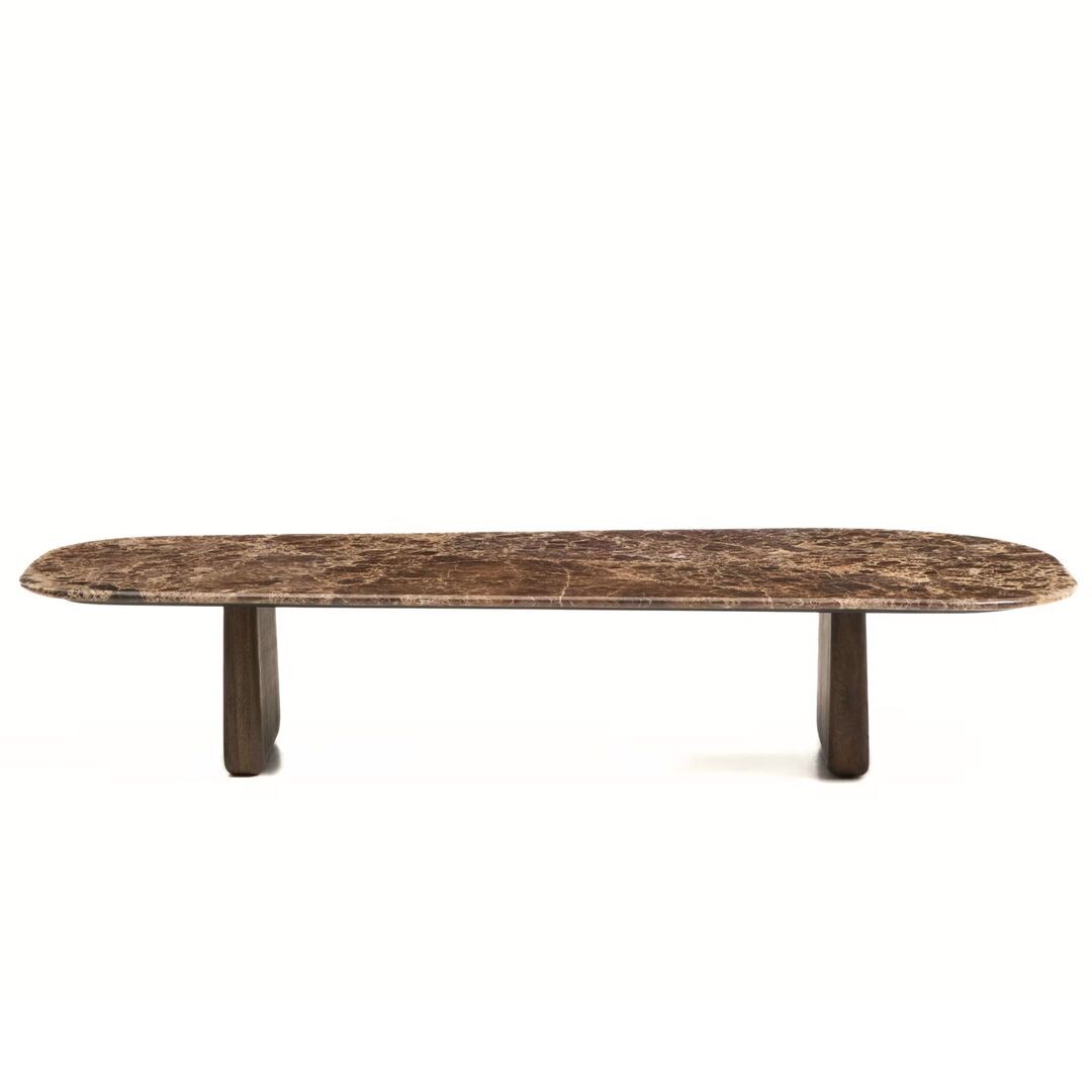 Kave Home Marmor Couchtisch Pirita von Kave Home Braun / Nussbaum Finish