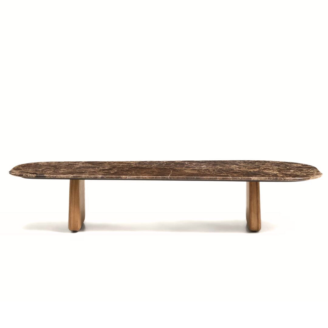 Kave Home Marmor Couchtisch Pirita von Kave Home Braun / Natur Finish