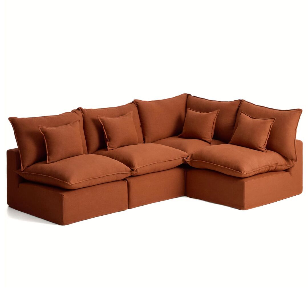 Kave Home Modulares 4-Sitzer-Ecksofa Ohne Pouf Anarela von Kave Home Terrakotta