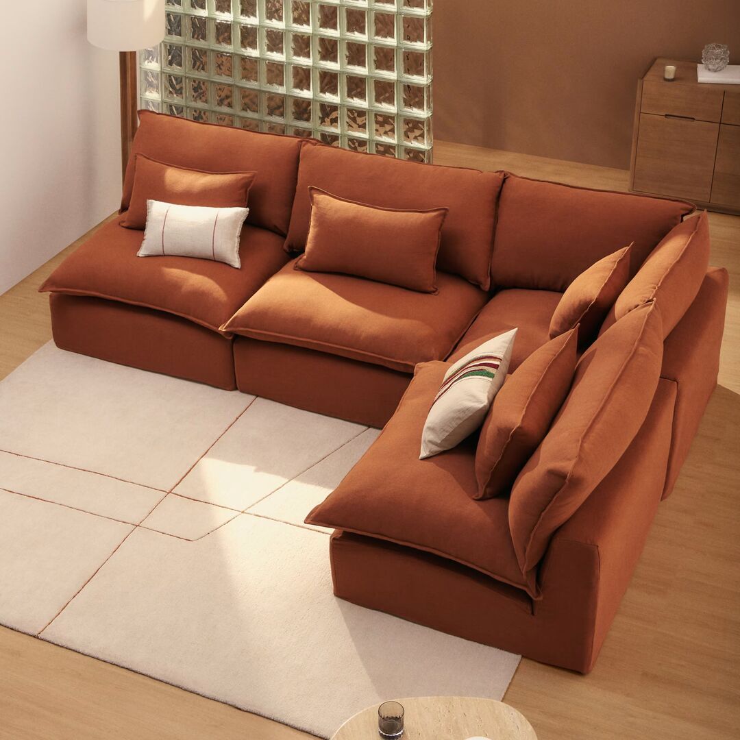 Kave Home Modulares 4-Sitzer-Ecksofa Ohne Pouf Anarela von Kave Home Terrakotta