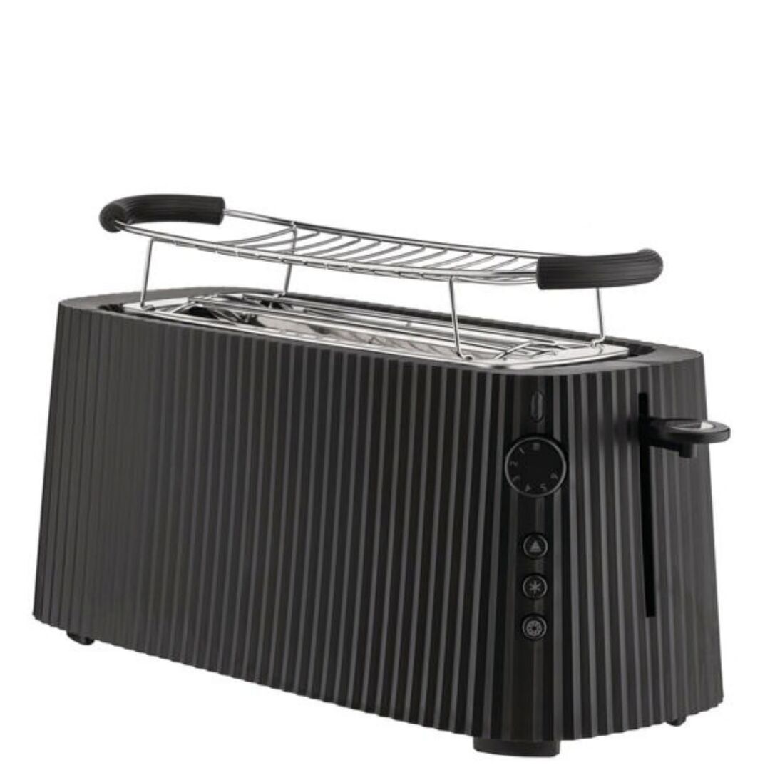 Alessi Langer Doppelfach-Toaster Plissé von Alessi Schwarz