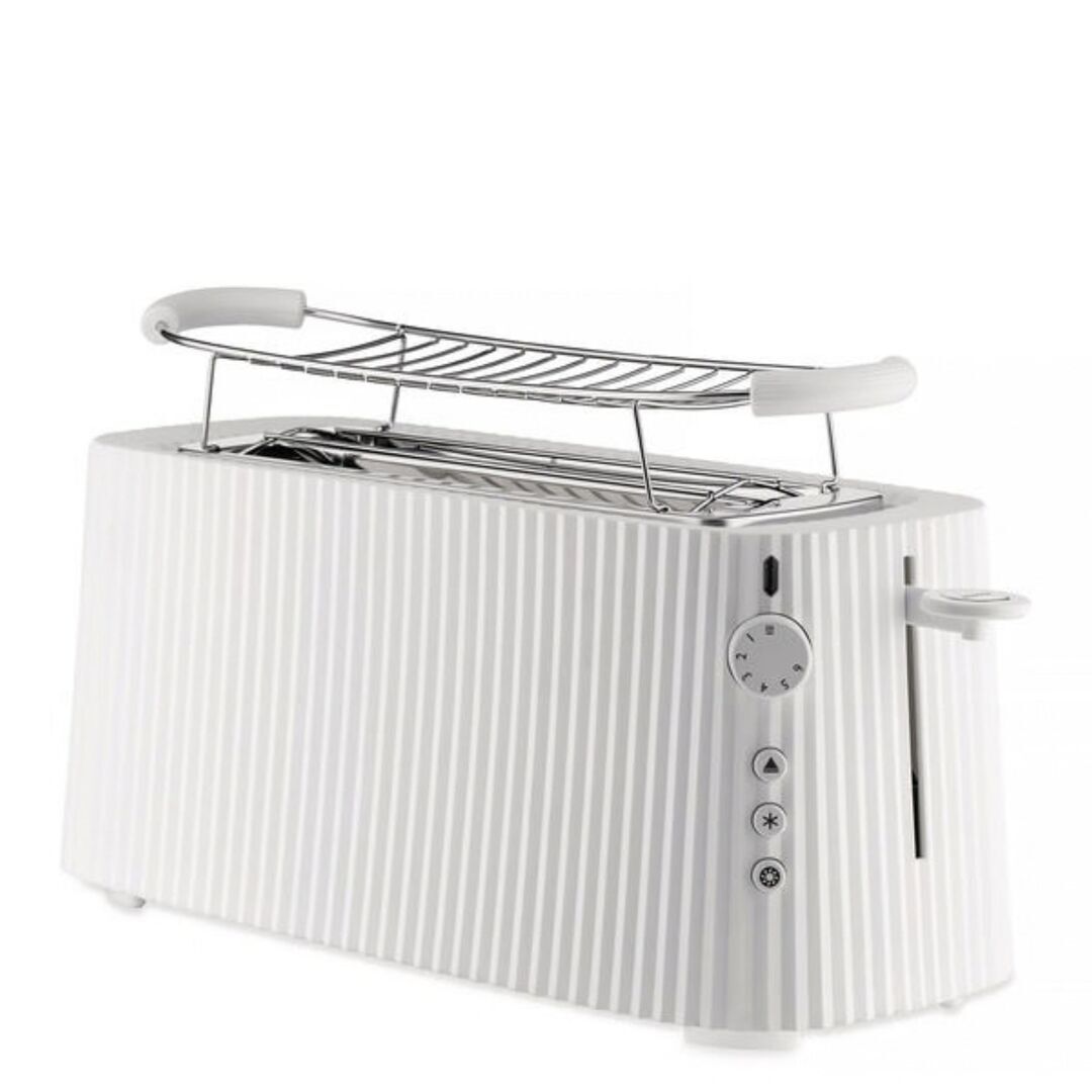 Alessi Langer Doppelfach-Toaster Plissé von Alessi Weiss