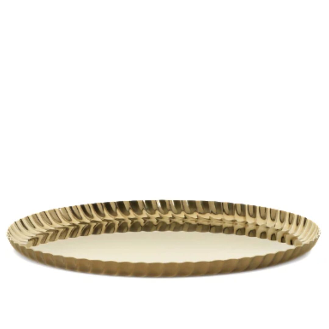 Alessi Rundes Tablett Pleats von Alessi Gold