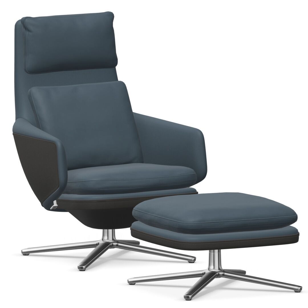 Grand Relax und Ottoman in Leder von Vitra -15 %