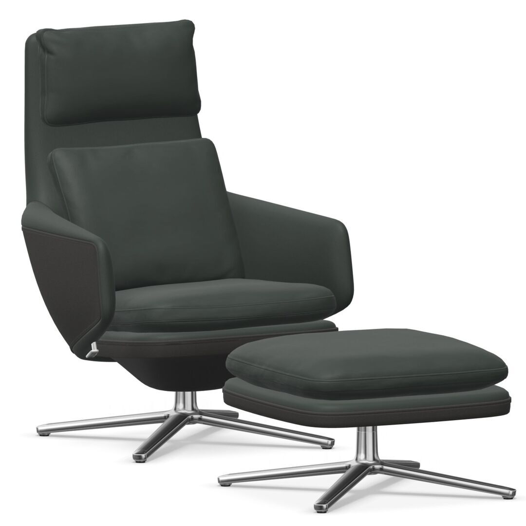 Grand Relax und Ottoman in Leder von Vitra -15 %