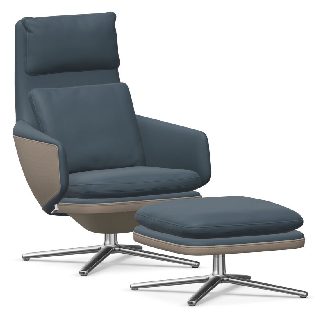 Grand Relax und Ottoman in Leder von Vitra -15 %