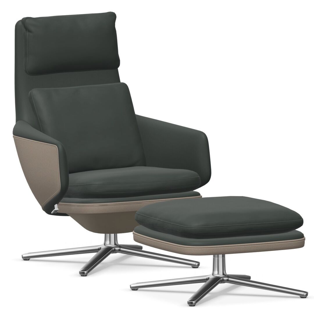 Grand Relax und Ottoman in Leder von Vitra -15 %