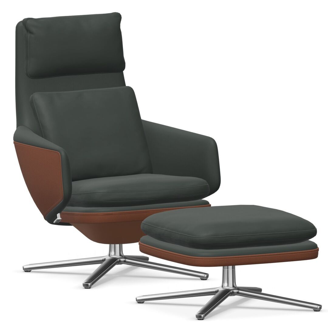 Grand Relax und Ottoman in Leder von Vitra -15 %