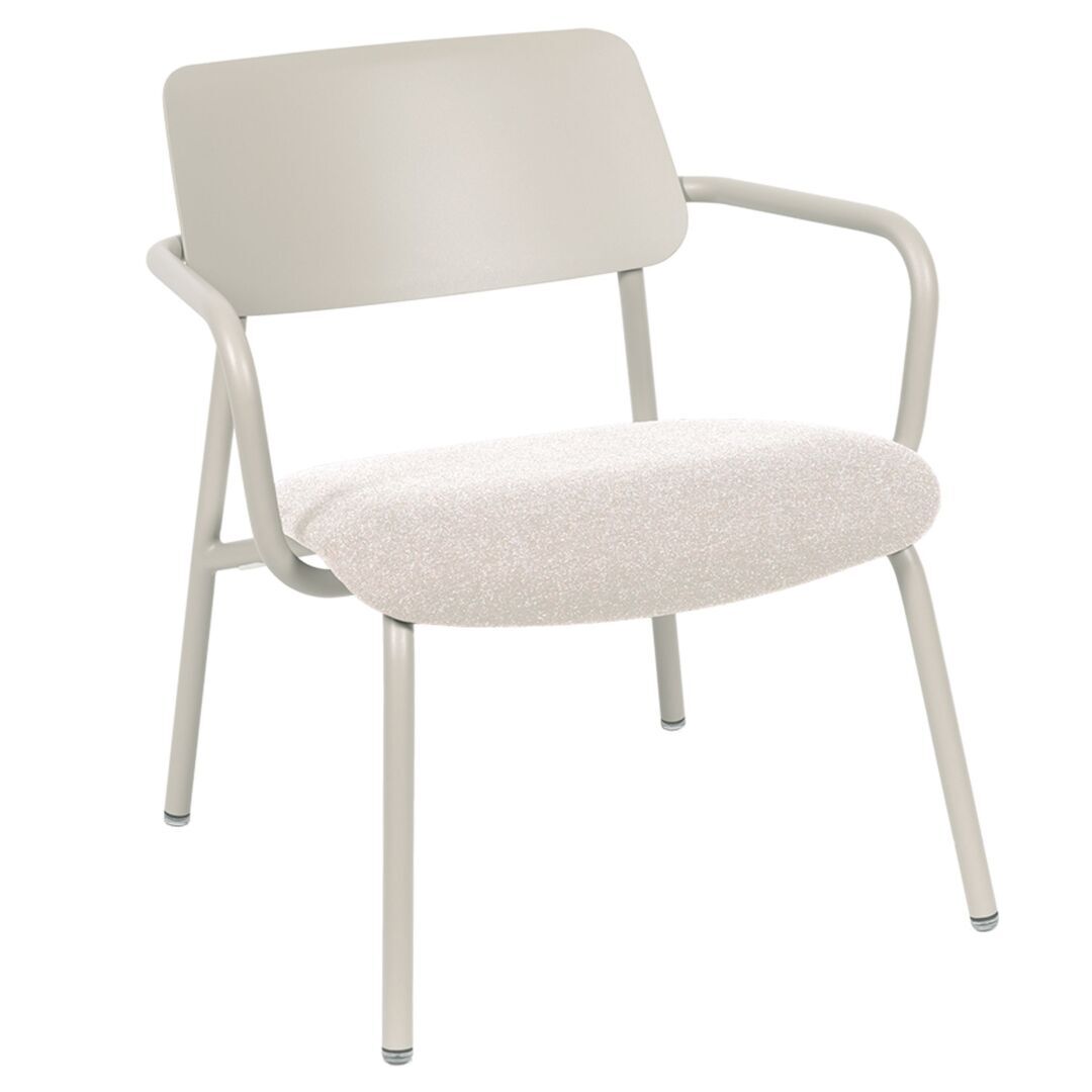 Fermob Indoor Lounge-Sessel Stoffbezug Studie von Fermob Lehmgrau - Meliertes Weiss A5D6