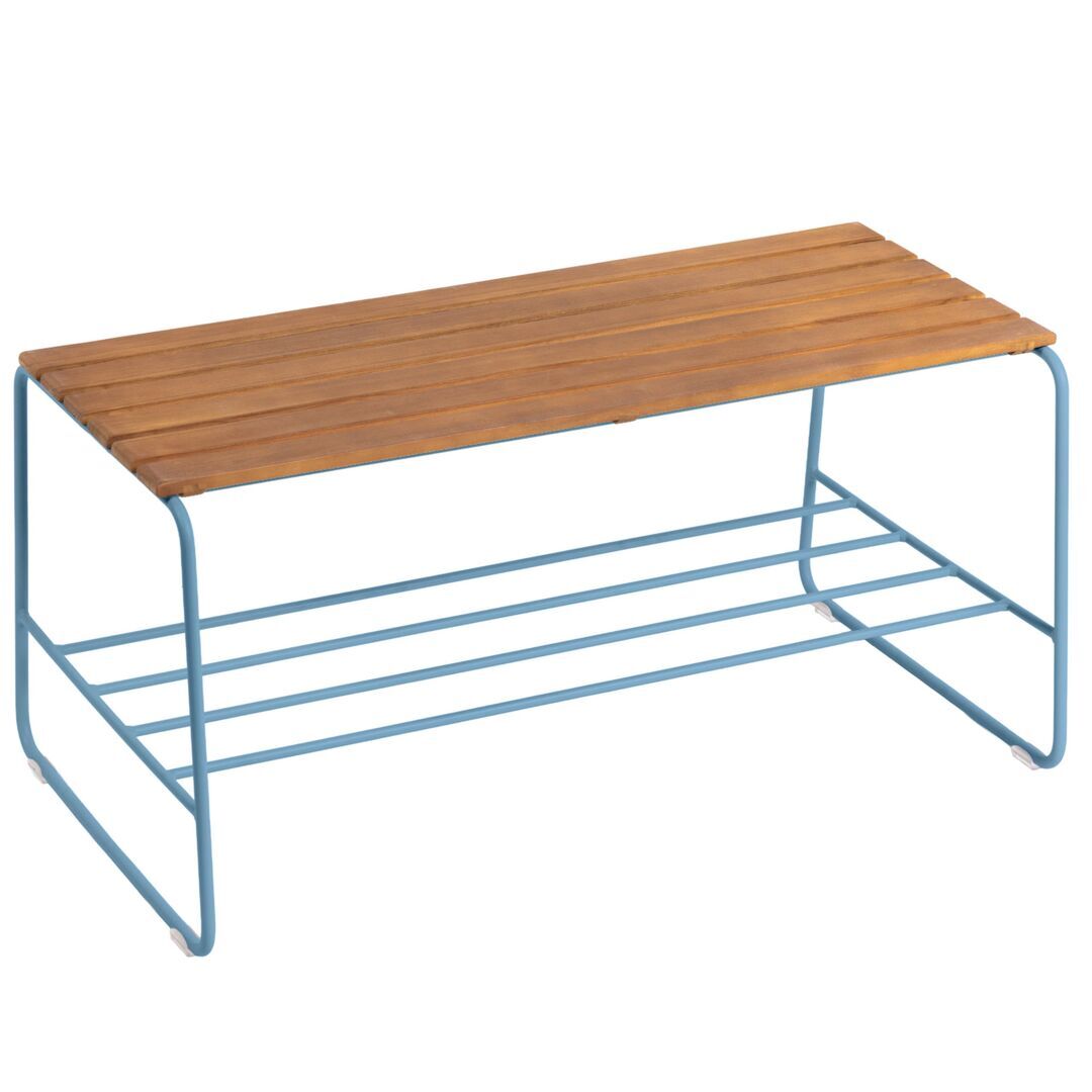 Fermob Teakholz-Bank Surprising von Fermob Maya Blau E1
