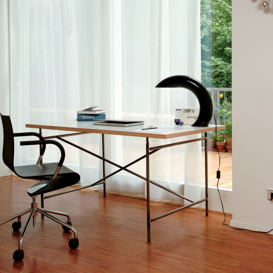 Richard Lampert  Tischplatte L: 100 cm / B: 60 cm, Melamin weiss / Kante Eiche
