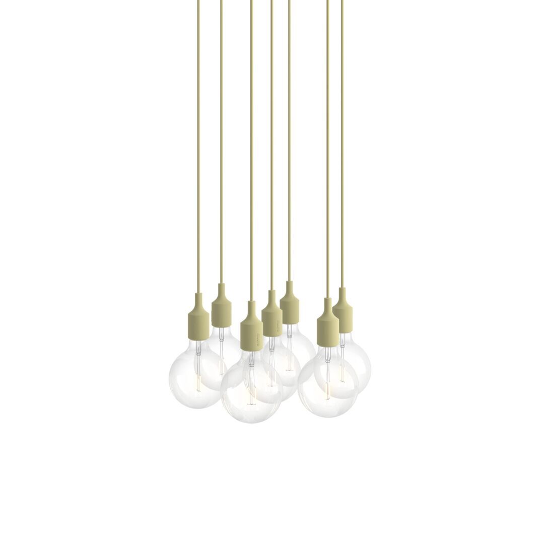 Muuto Cluster Pendelleuchten E27 von Muuto Beige Green, 7 Lampen