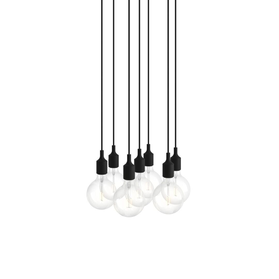 Muuto Cluster Pendelleuchten E27 von Muuto Black, 7 Lampen