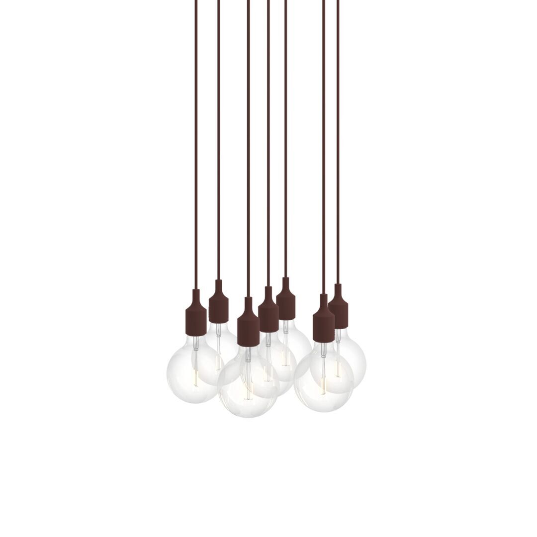 Muuto Cluster Pendelleuchten E27 von Muuto Deep Red, 7 Lampen