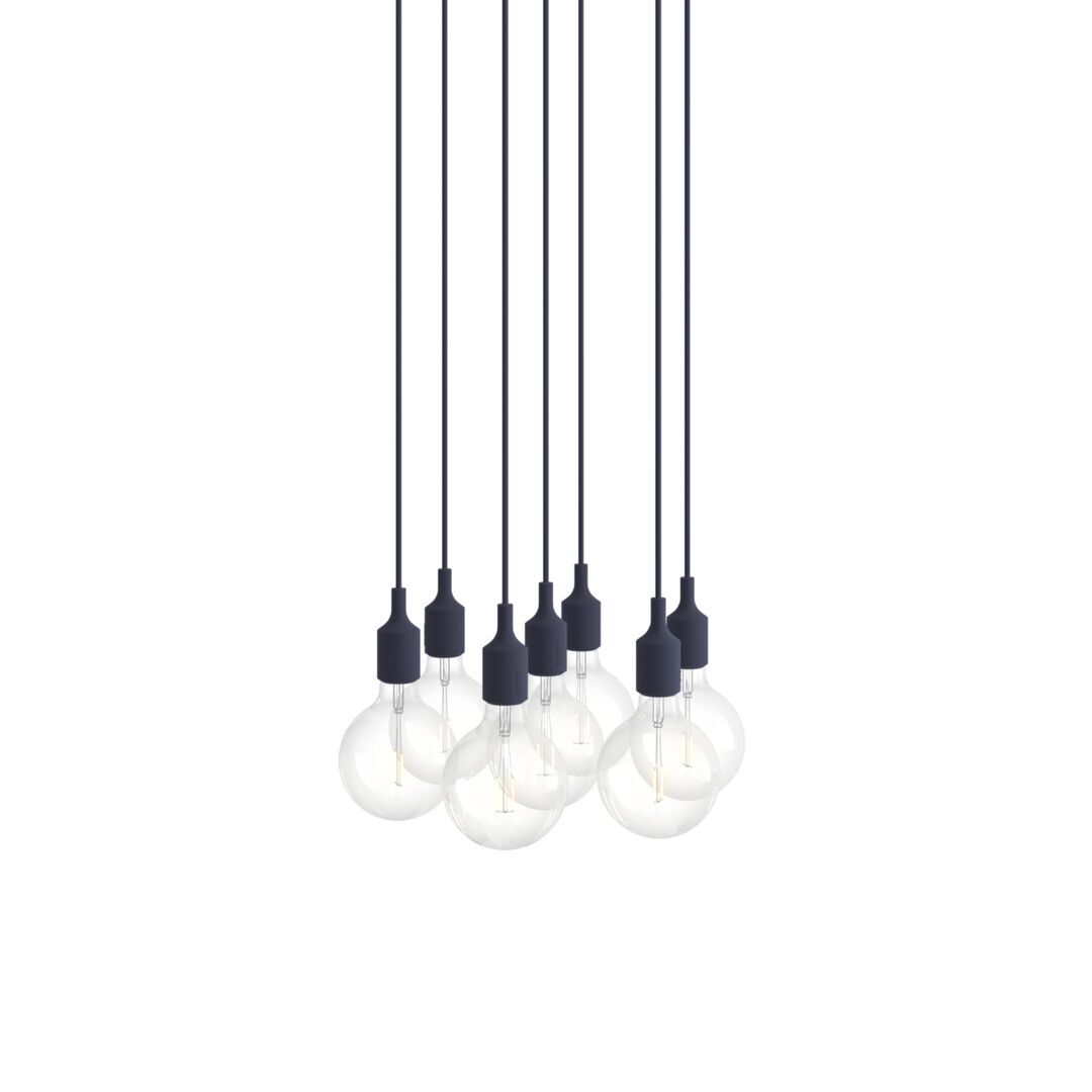 Muuto Cluster Pendelleuchten E27 von Muuto Midnight Blue, 7 Lampen