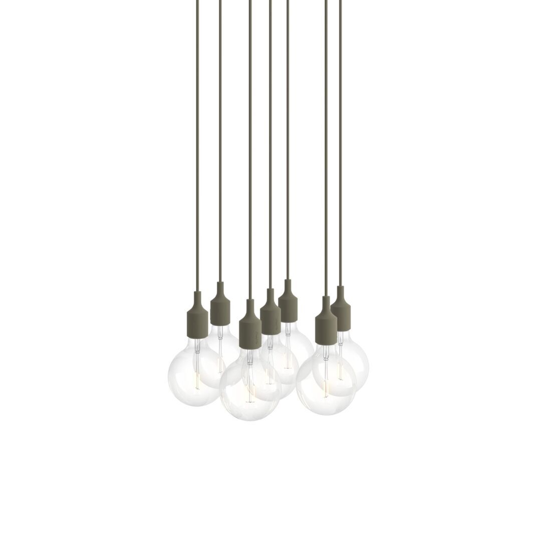 Muuto Cluster Pendelleuchten E27 von Muuto Olive, 7 Lampen
