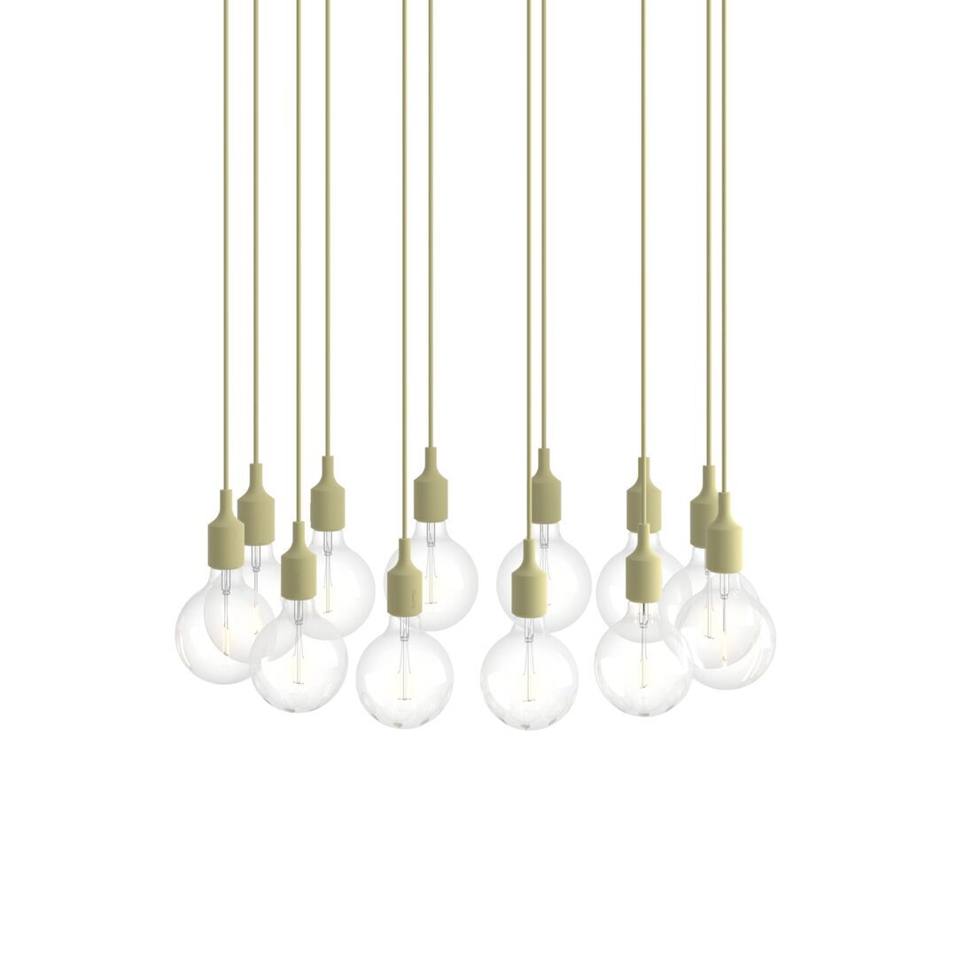 Muuto Cluster Pendelleuchten E27 von Muuto Beige Green, 12 Lampen