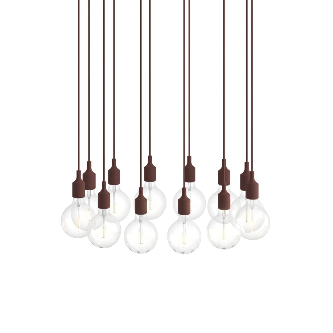 Muuto Cluster Pendelleuchten E27 von Muuto Deep Red, 12 Lampen