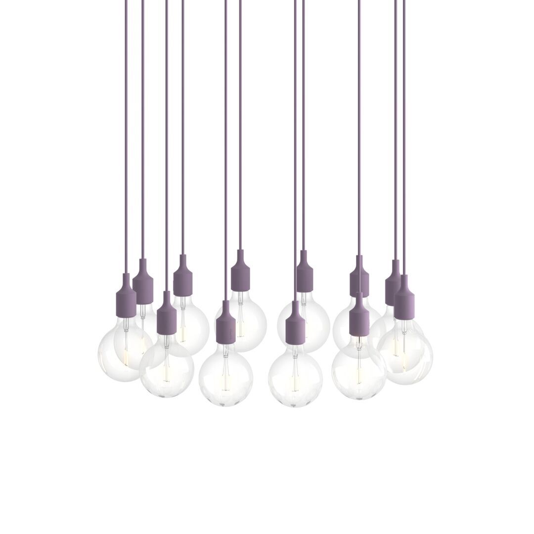 Muuto Cluster Pendelleuchten E27 von Muuto Dusty Lilac, 12 Lampen