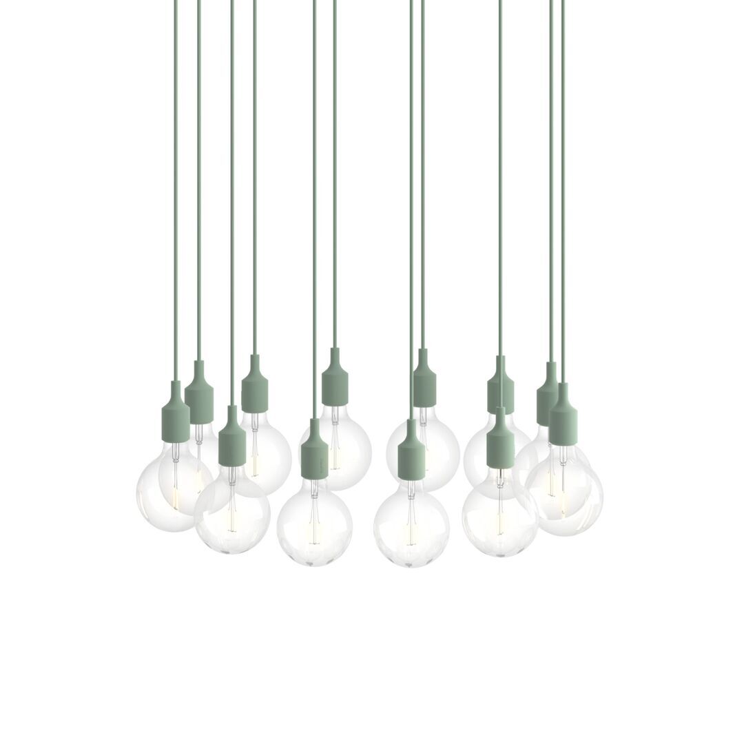 Muuto Cluster Pendelleuchten E27 von Muuto Light Green, 12 Lampen