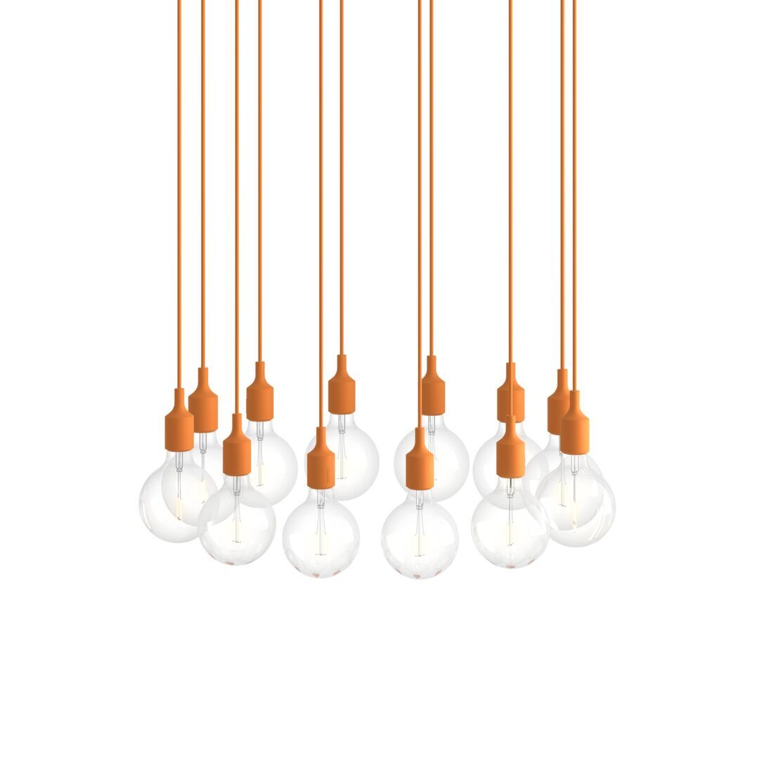 Muuto Cluster Pendelleuchten E27 von Muuto Light Orange, 12 Lampen
