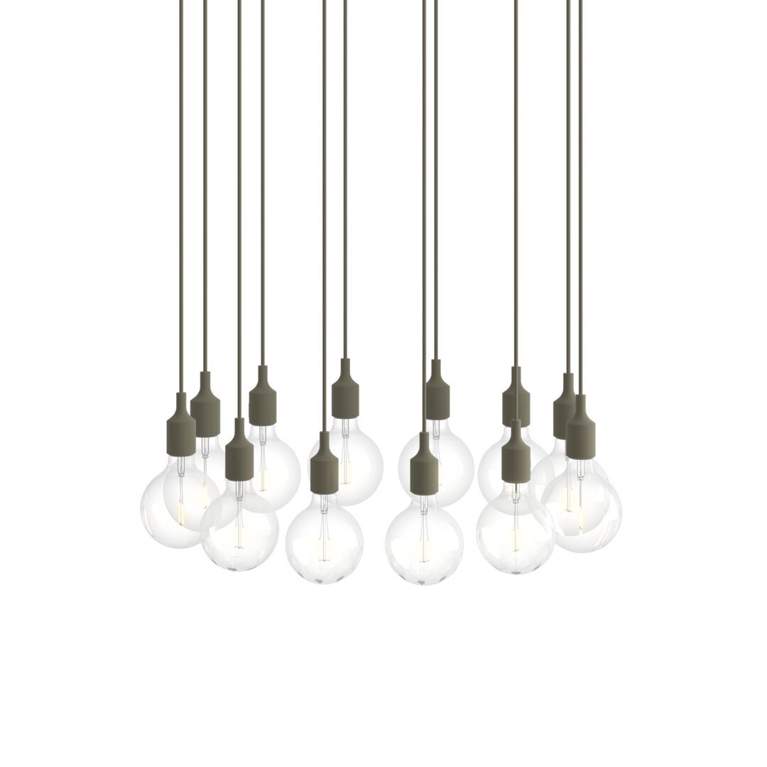Muuto Cluster Pendelleuchten E27 von Muuto Olive, 12 Lampen