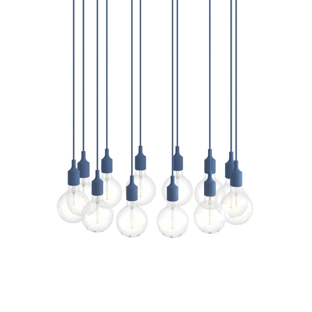 Muuto Cluster Pendelleuchten E27 von Muuto Pale Blue, 12 Lampen