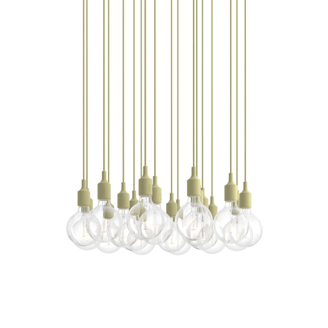 Muuto Cluster Pendelleuchten E27 von Muuto Beige Green, 18 Lampen
