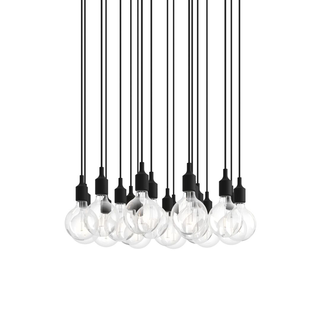 Muuto Cluster Pendelleuchten E27 von Muuto Black, 18 Lampen