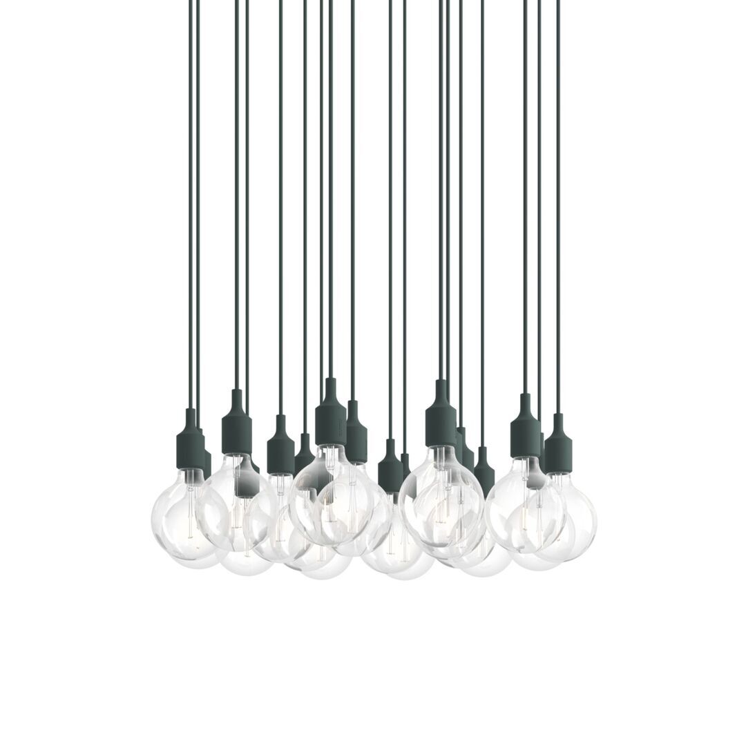 Muuto Cluster Pendelleuchten E27 von Muuto Dark Green, 18 Lampen