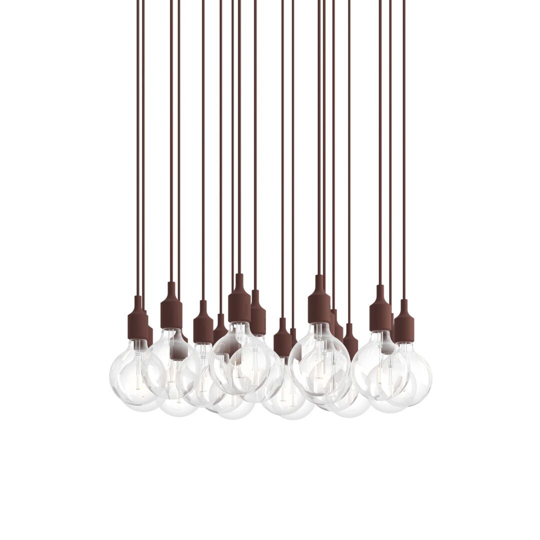 Muuto Cluster Pendelleuchten E27 von Muuto Deep Red, 18 Lampen