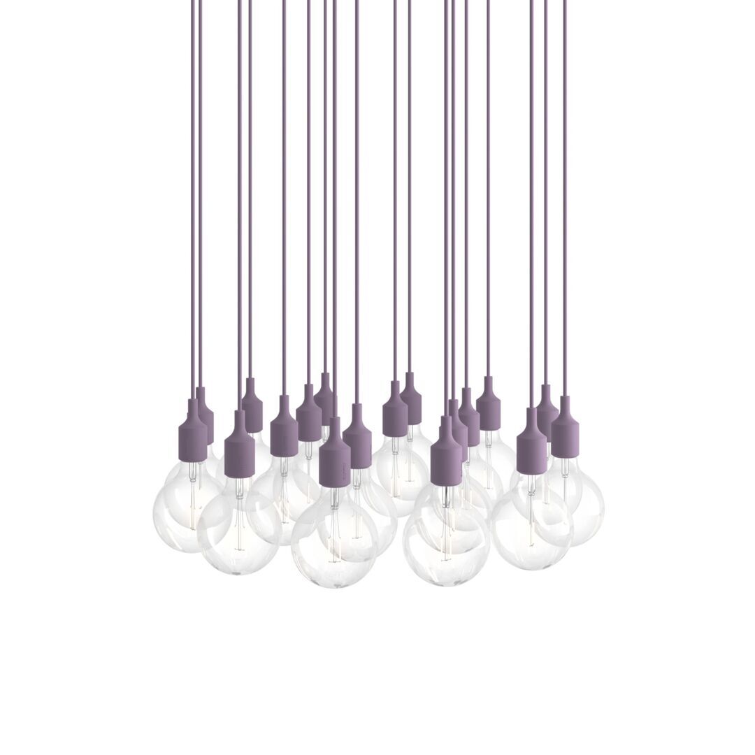 Muuto Cluster Pendelleuchten E27 von Muuto Dusty Lilac, 18 Lampen