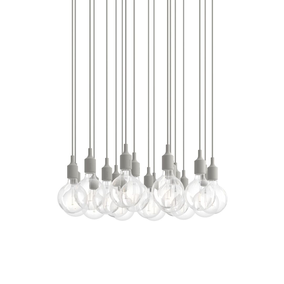 Muuto Cluster Pendelleuchten E27 von Muuto Light Grey, 18 Lampen