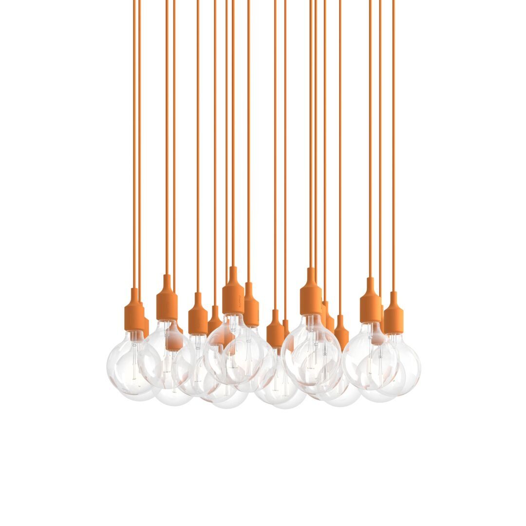 Muuto Cluster Pendelleuchten E27 von Muuto Light Orange, 18 Lampen