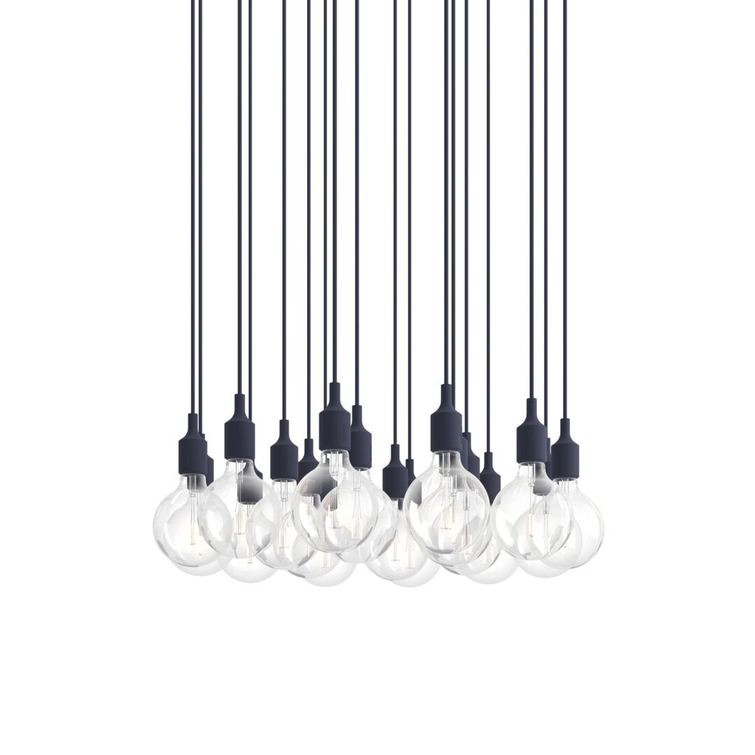 Muuto Cluster Pendelleuchten E27 von Muuto Midnight Blue, 18 Lampen