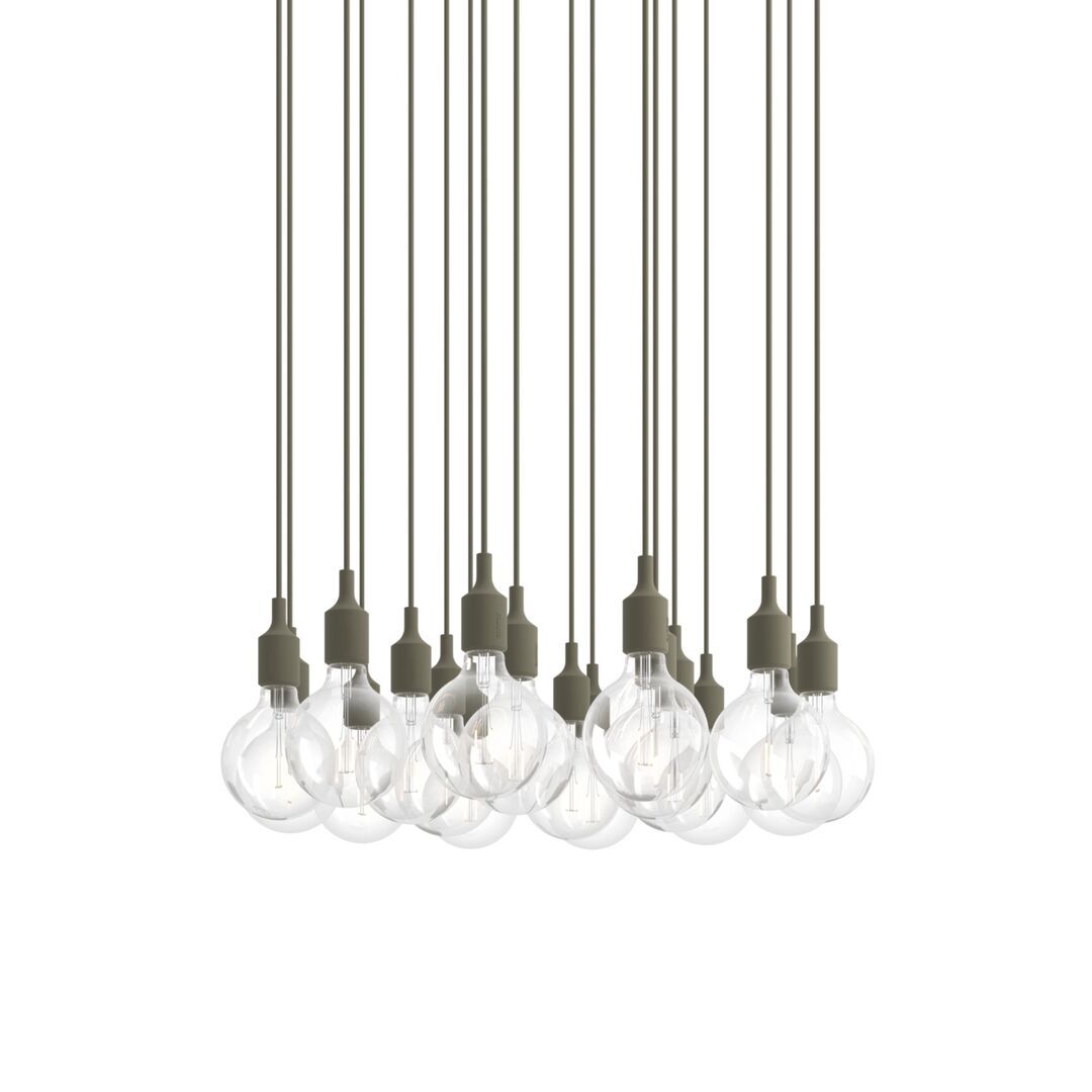 Muuto Cluster Pendelleuchten E27 von Muuto Olive, 18 Lampen